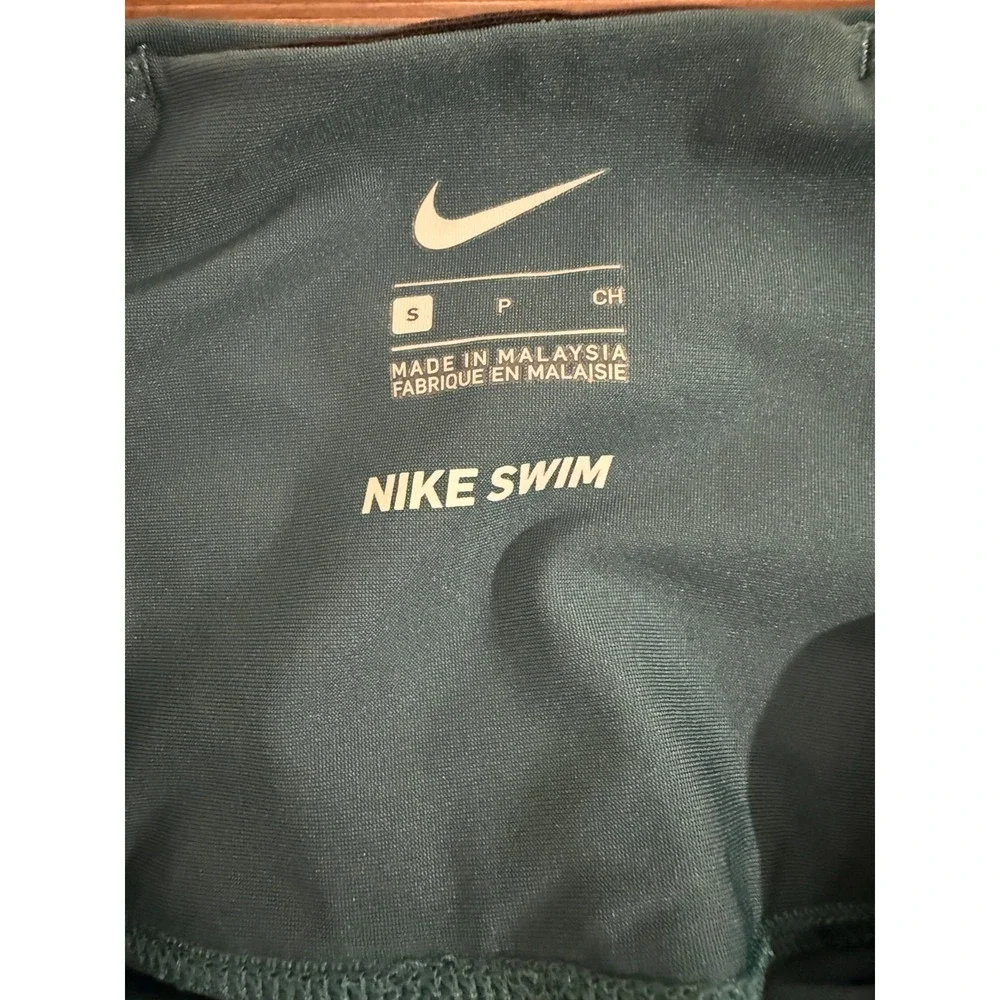 Nike Victory Luxe Swim Leggings‎ Women's S Dark Teal Stretch Swoosh Logo UPF 40+